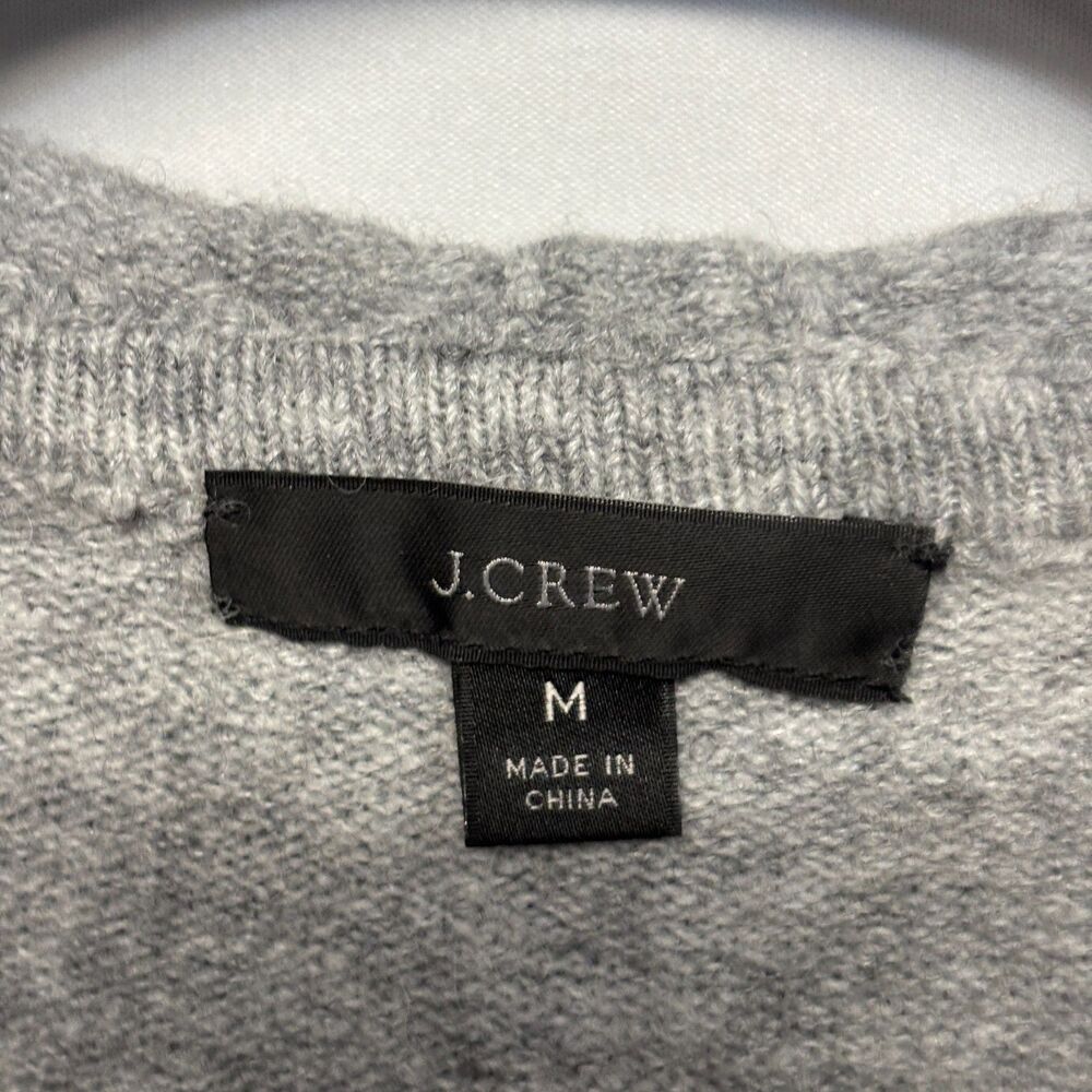 J Crew Women Wool Alpaca Blend Hoodie Sweater Size Medium FA21 Gray D131 -4 - Picture 6 of 16